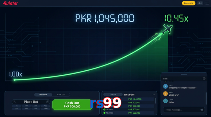 Main screen of Rs99 aviator page for PK players