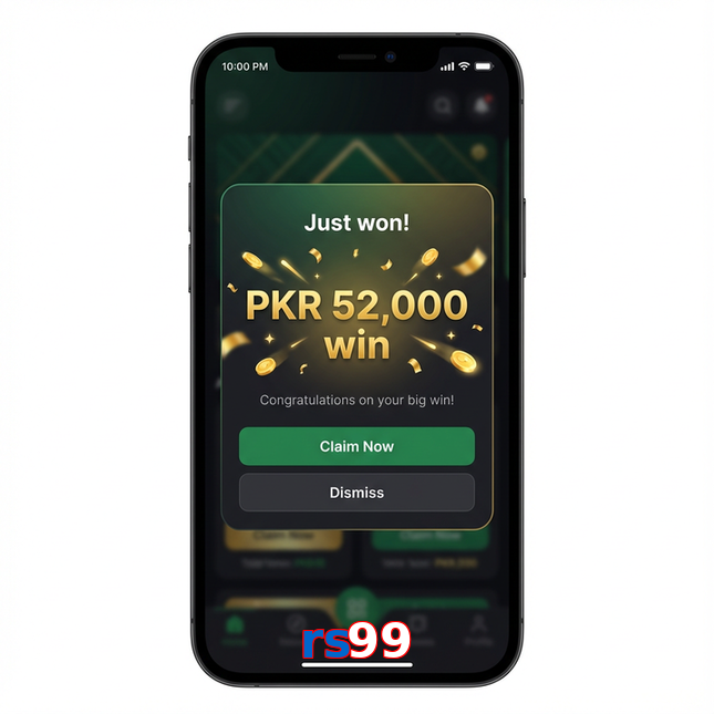 Main screen of Rs99 win page for PK players